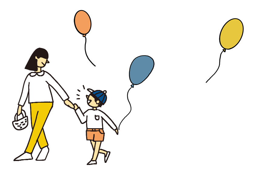 イベントに行く親子